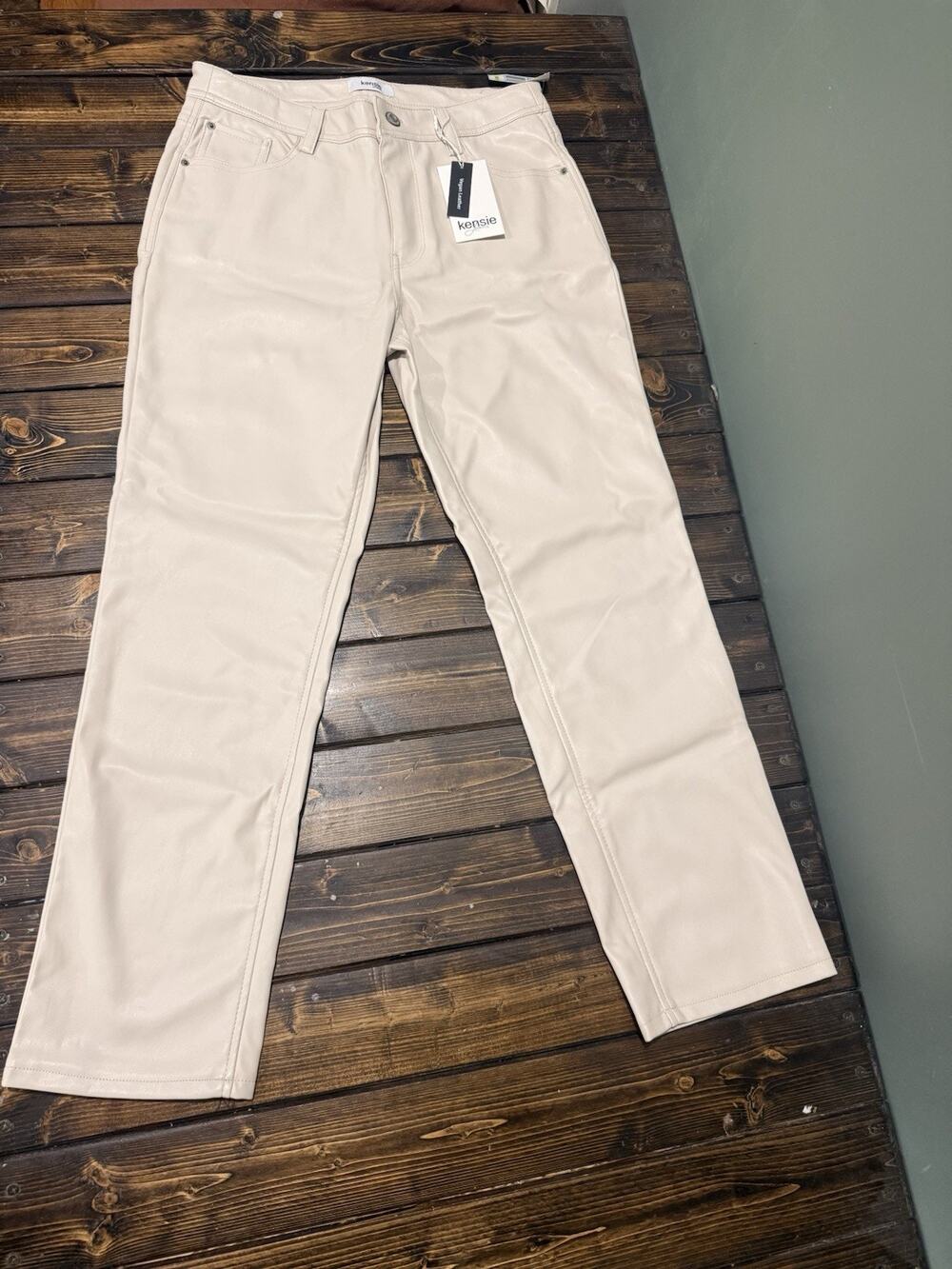Kensie Jeans Womens Alabaster Vegan Faux Leather Slim Pants Size 4/27 ENM02351X